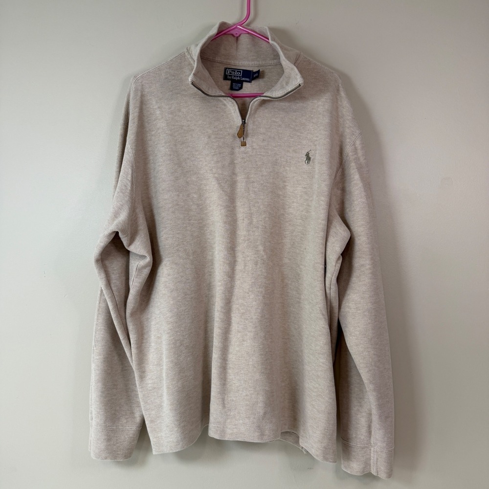 Polo Ralph Lauren XXL 1/4 Zip Estate Rib Pullover Sweater Preppy Logo Heritage